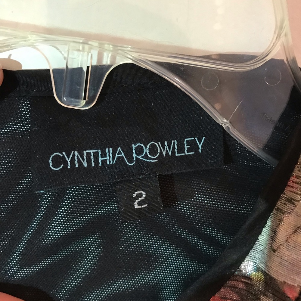 Cynthia Rowley mesh sleeve metallic dress - Picture 5 of 5